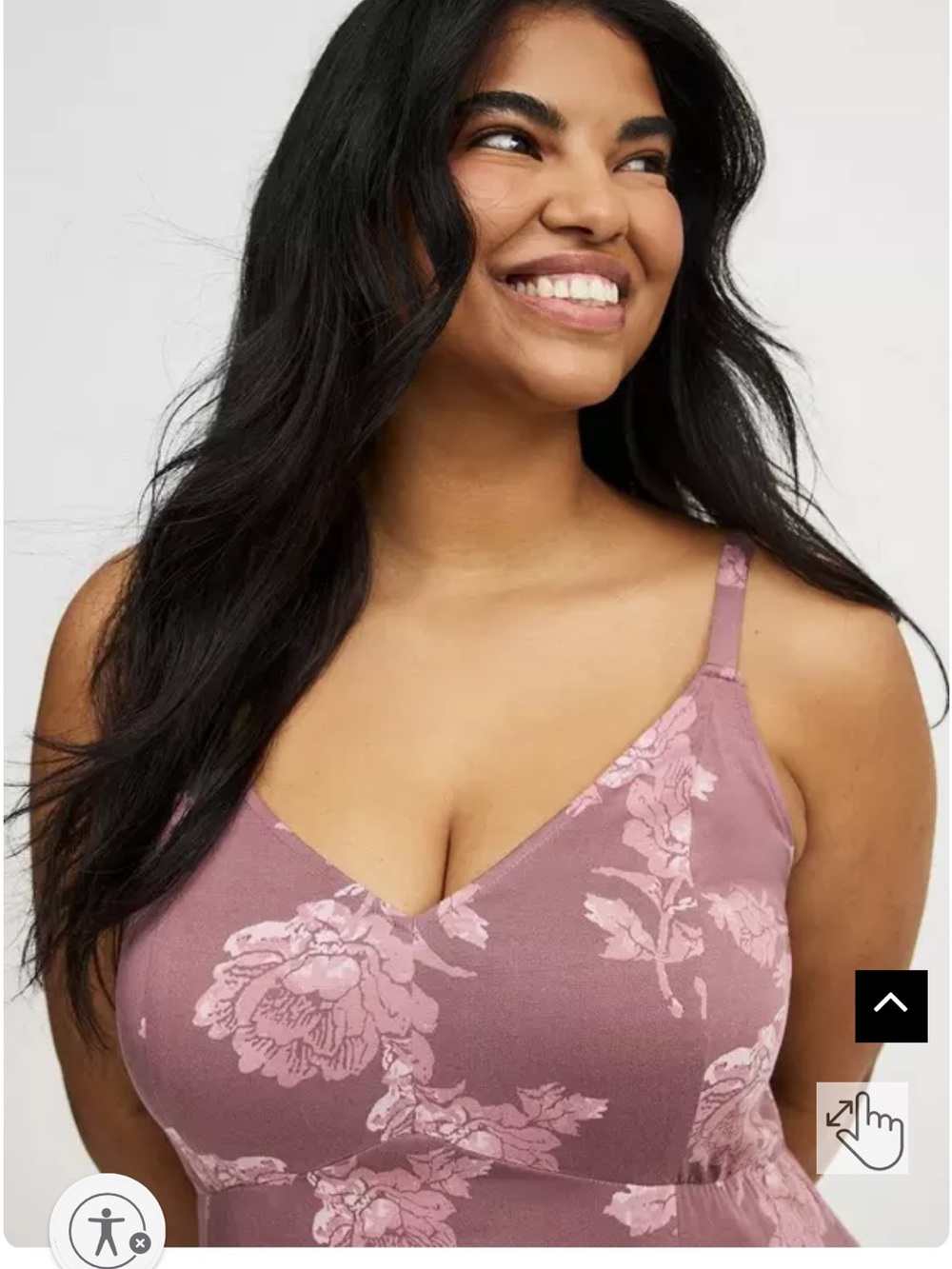 Torrid 0X Floral Midi Dress in Mauve Pink - Picture 4 of 9